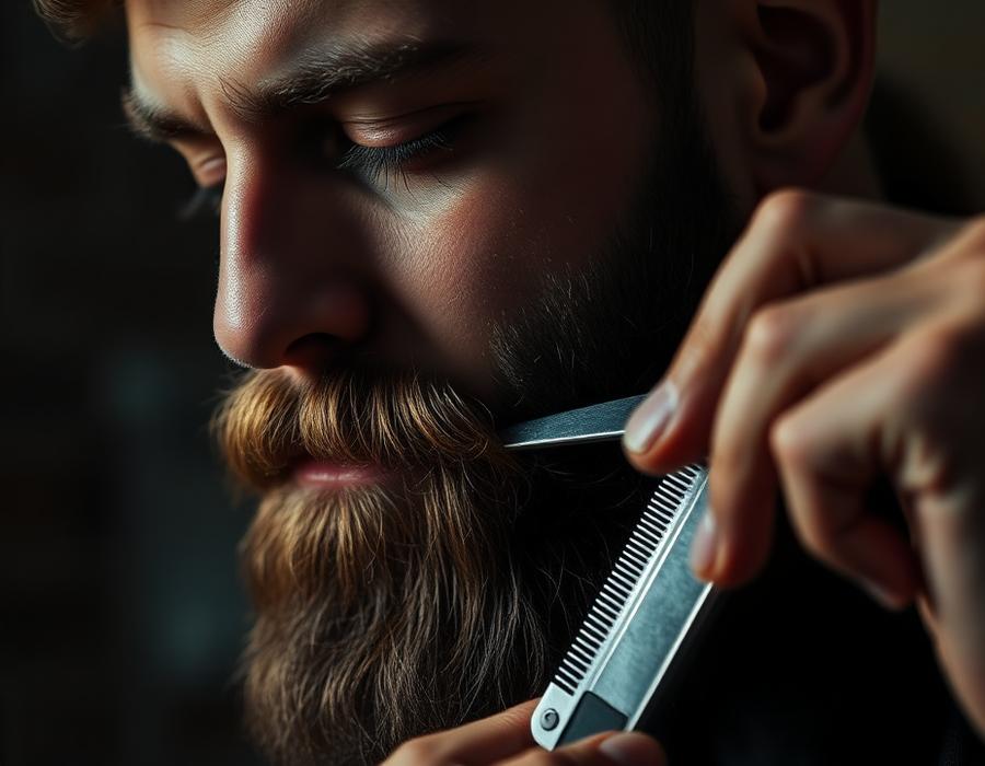 Beard shaping with a straight razor
