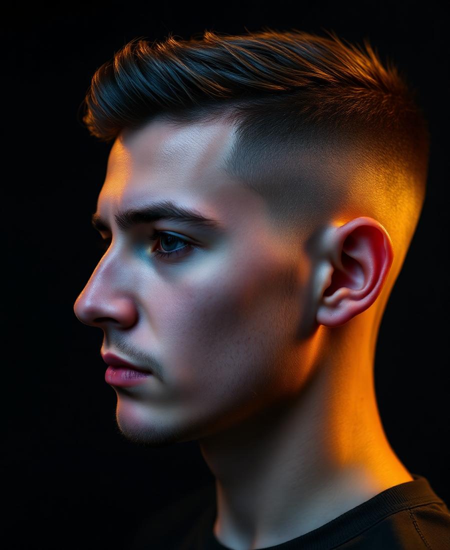 Sharp skin fade haircut